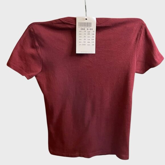 Brandy Melville Chloe Cropped Tee Cotton T-Shirt - Picture 8 of 12